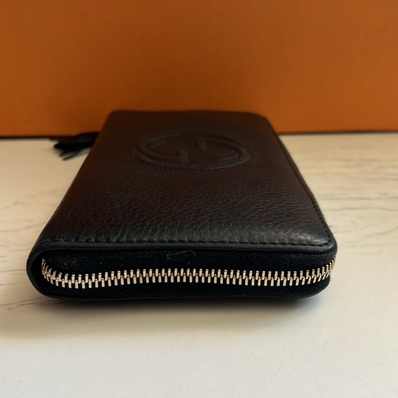 EUC Black Gucci Soho Interlocking GG XL Zip Around Continental Wallet Organizer - Picture 4 of 15